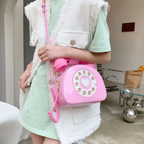 세련 된 여성 전화 모양의 Crossbody PU 가죽 어깨 가방 여성 캐주얼 핸드백 쇼핑 거리 학교 Satchel 올려 놓 지갑 2