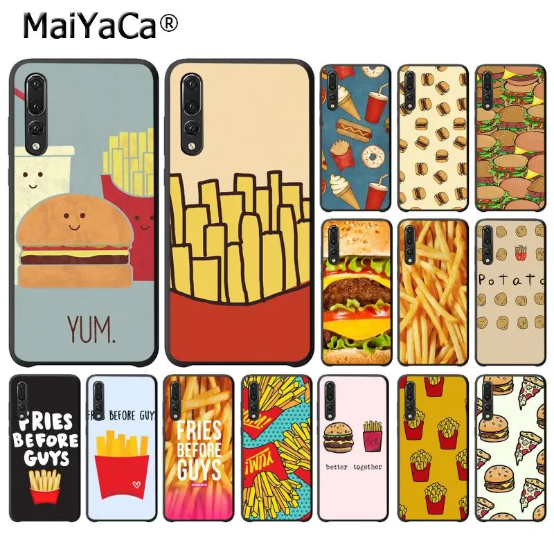 

MaiYaCa Fast Food Hamburger French fries Phone Case for Huawei P10 P20 LIte Mate20 Mate10 Lite P20Pro Honor10 9Lite Honor8X