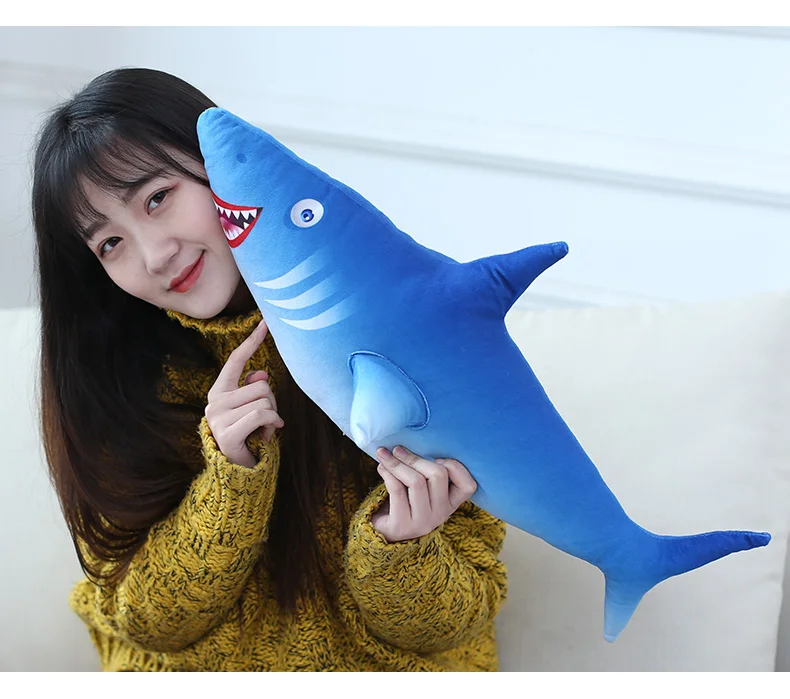 New Style Blue Shark Imprint Whale Stuffed Animals Children Birthday Doll Toy Kids Gift