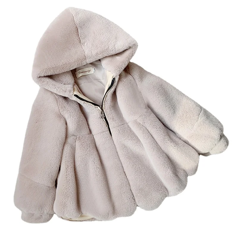 

2-8Y Kids Faux Fur Coats for Girls Elegant Girl Winter Fur Jackets Thick Warm Parka Princess Fur Coats Baby Kids Faux Fur Coat