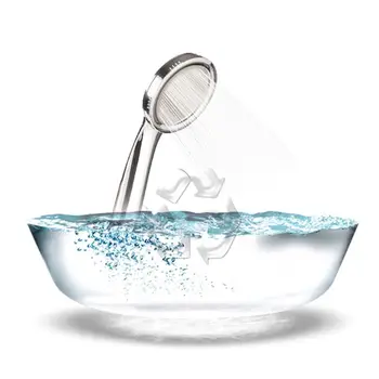 

2pcs Hand Held Round Shower Head Low Pressure Boosting Detachable Rainfall Experience Bathroom Accessories Home Hotel
