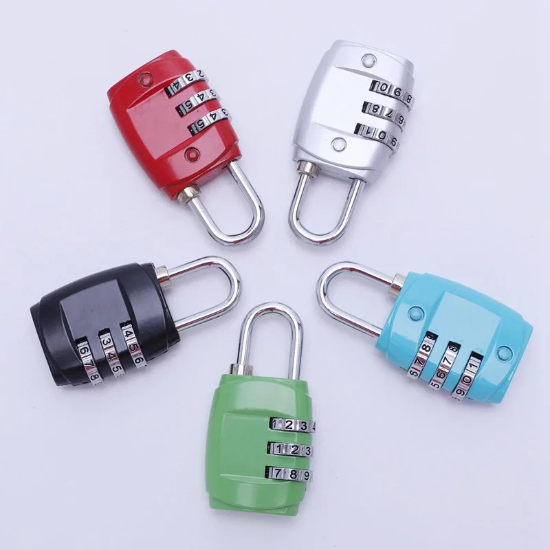 Anti-theft 3 Combination Travel Suitcase Luggage Padlock Digit Push Password Lock Zinc Alloy Security Lock Suitcase Luggage Code