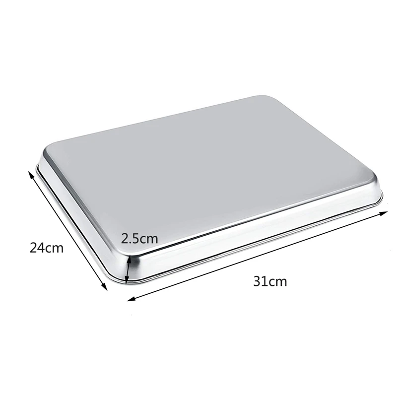 

Hot New Baking Sheet, Cookie Sheet Stainless Steel Toaster Oven Tray Pan Rectangle Easy Clean, Dishwasher Safe (12 Inch)