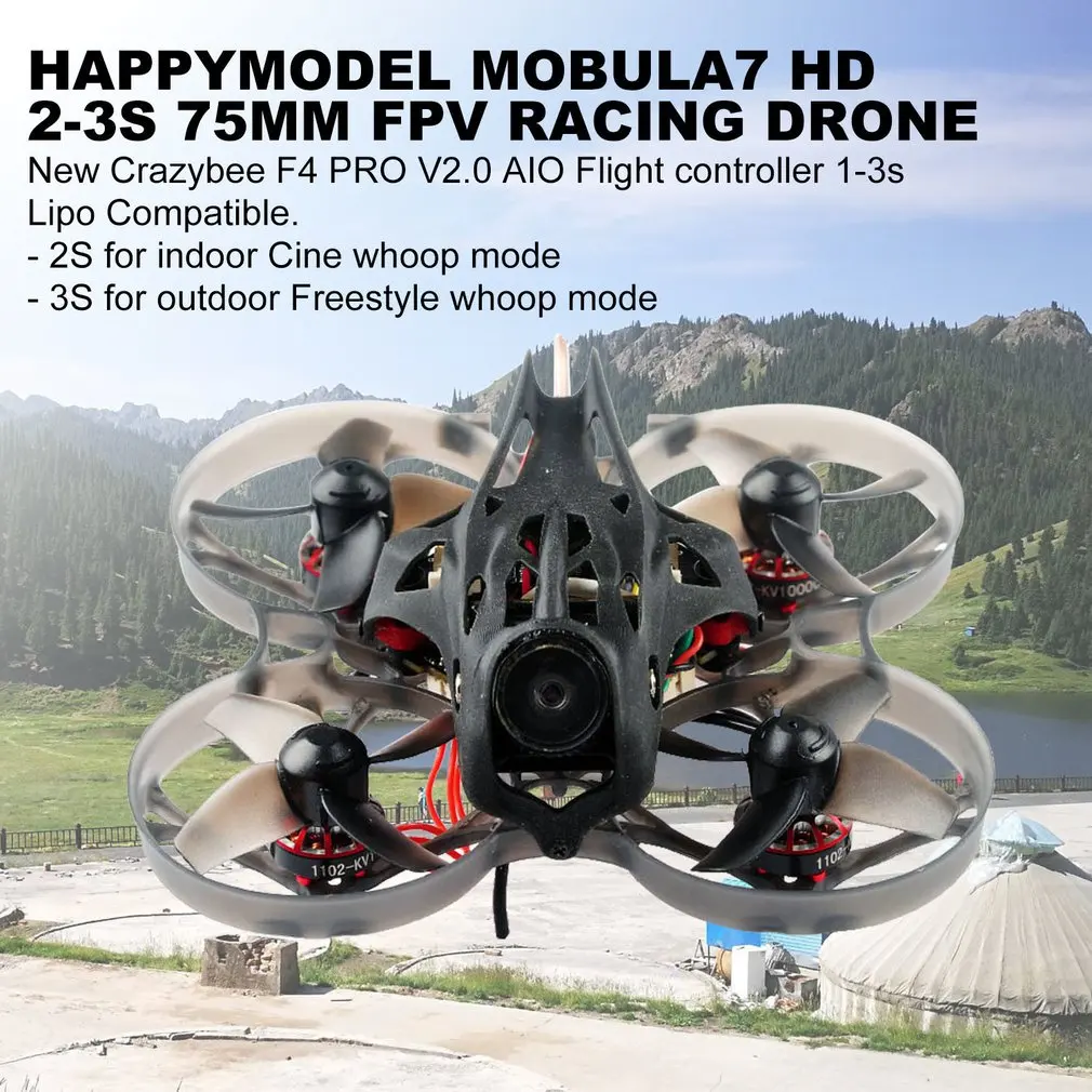Обновленный Happymodel Mobula7 HD 2-3S 75 мм Crazybee F4 Pro Whoop FPV гоночный Дрон PNP BNF w/CADDX черепаха V2 HD камера Дрон игрушка