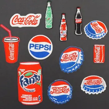 

Mini Cola drink bottle EMBROIDERED Self-adhesive backing patch sticker badge IN BAG clothes