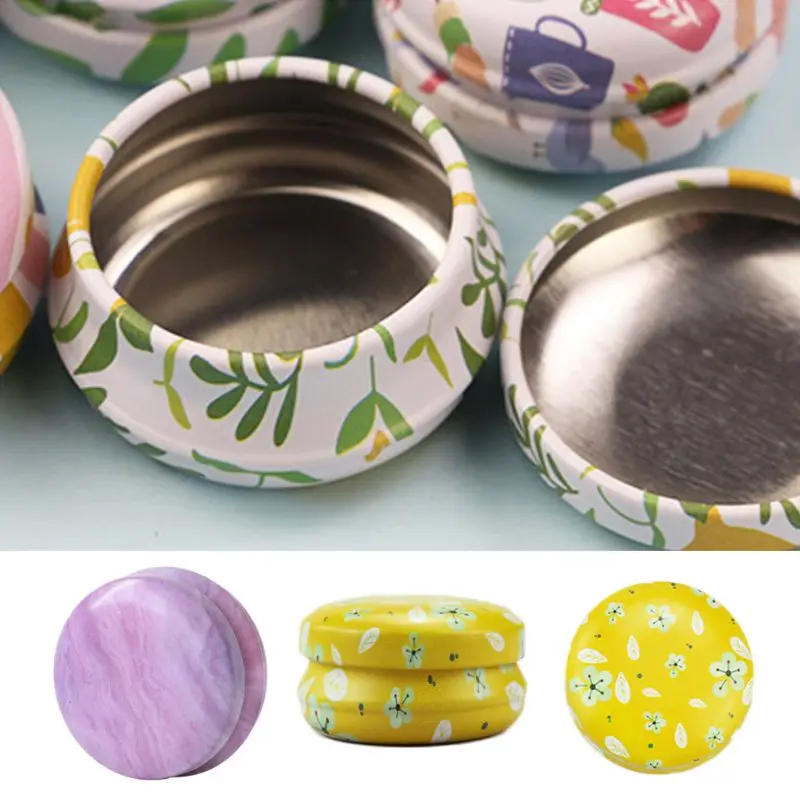 

12pcs Mini Elegant Flower Tin Box DIY Candle Jar Balm Round Empty Lipstick Case