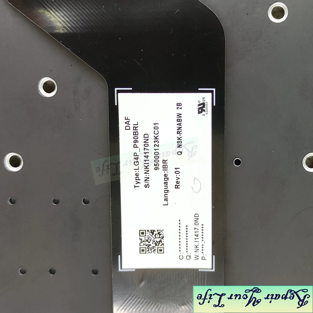 Ulululululgarian Ackteclado sem Iluminação para Cer Cer Ririton 500 Pt51551 Rrvatski Lack Falta Teclados Borda Azul Branco Lg40-p90brl Nsk-rnabw - Imagem 2