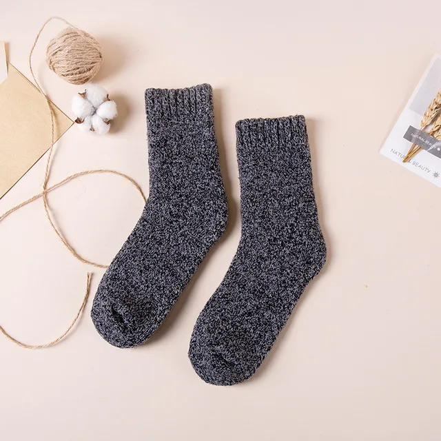 Winter Men's Super Thick Warm High Quality Harajuku Retro Snow Casual Antifreeze Wool Socks 3 Pair s2
