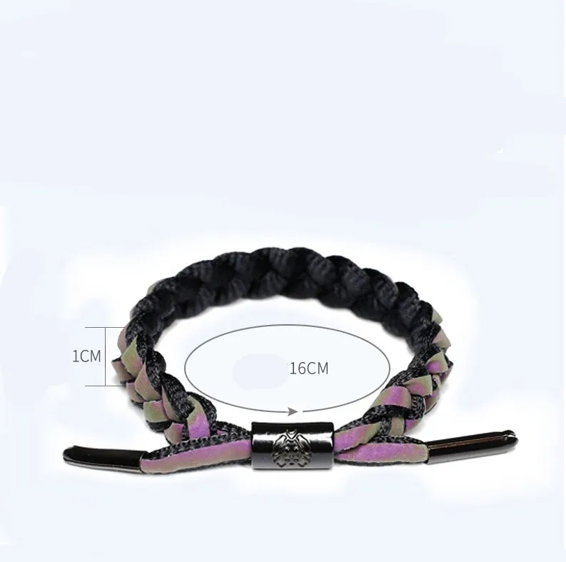 Маленький лев браслет Светоотражающая голограмма Мода пара черный и белый браслет 3M серия шнурки вязание торговля