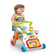 Детские ходунки тележка с музыкой многофункциональный с усилением веса Танк детские ходунки до 2 лет детская игрушка-ходунок