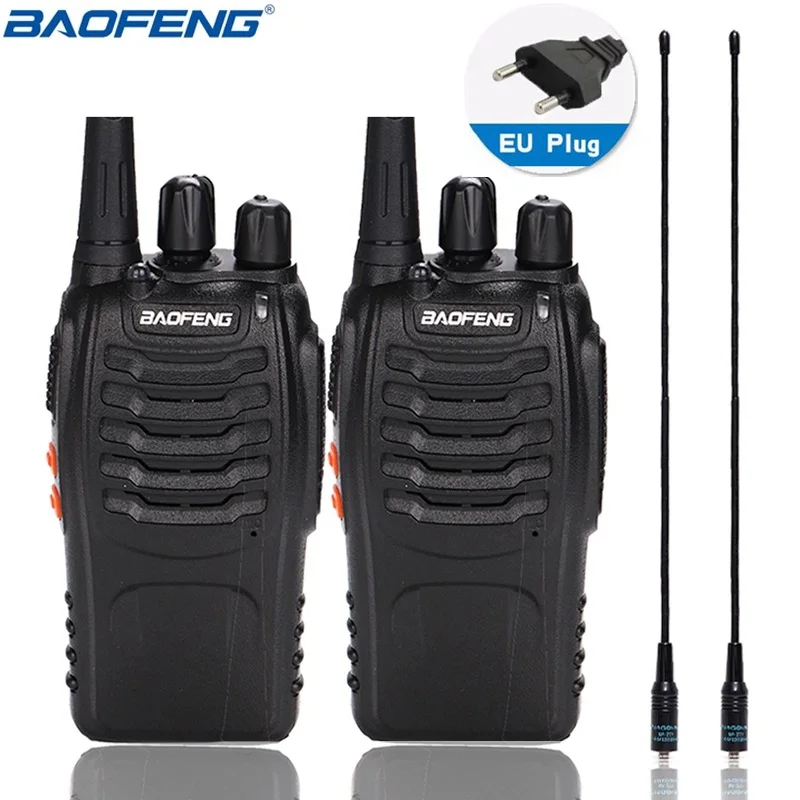 2 EU plug 771Antenna 2 шт Baofeng BF-888S портативная рация 5 Вт двухстороннее радио портативное CB радио UHF 400-470MHz 16CH Comunicador передатчик приемопередатчик - Цвет: 2 EU plug 771Antenna