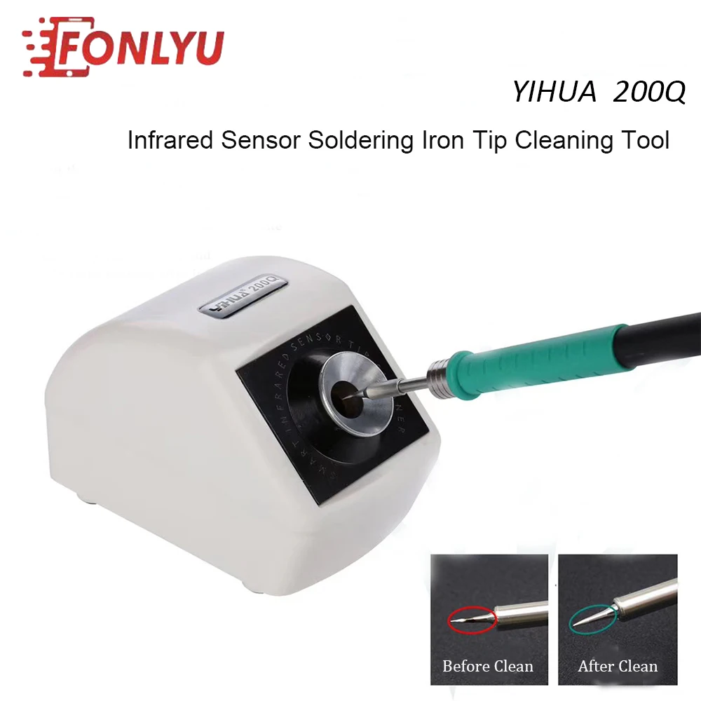 YIHUA 200Q Infrared Induction Intelligent Soldering Iron Nozzel Cleaner For Soldering Tip Cleaning Tool