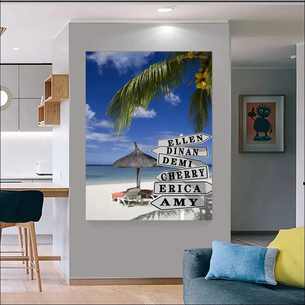 Family Name Name Sign Canvas Personalized Painting Intersection Street Posters Wall Art Custom Gifts For Family Home Decoration