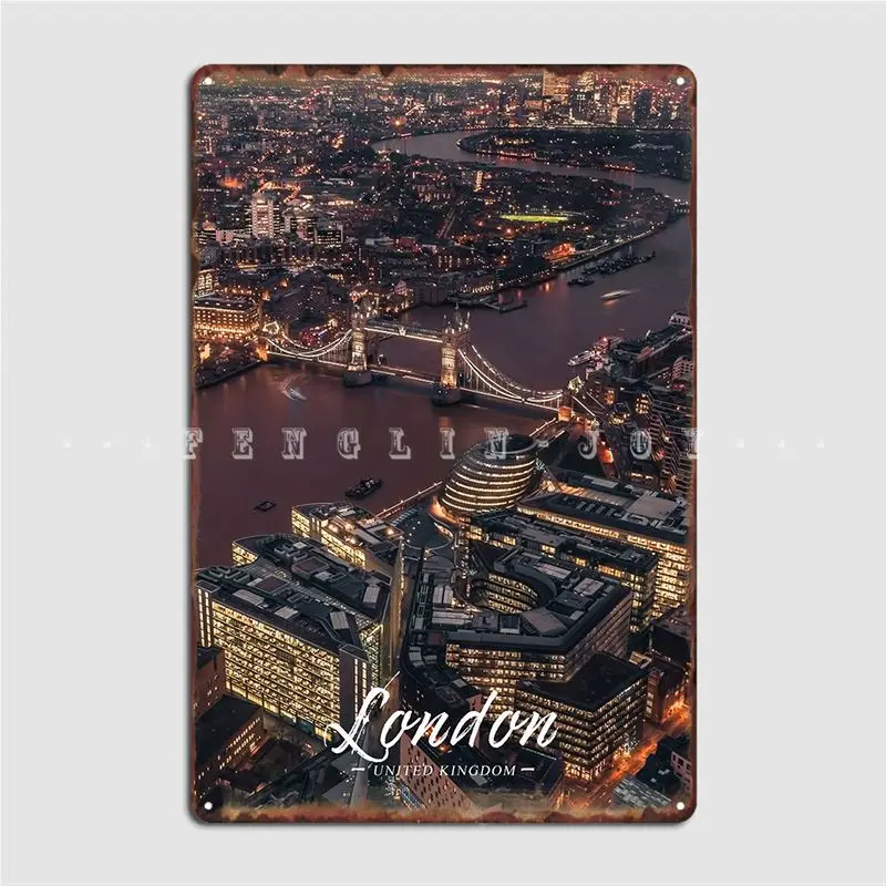 

Металлическая табличка, украшение гаража, печать, кинотеатр, гостиная, плакат с изображением Лондона Tin, плакаты