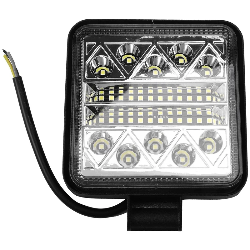 

Led Light Bar, 4 Inch Square 102W Waterproof Led Work Light, For Jeep Off-Road Light Bar, Driving Fog Light With Mounting Bracke