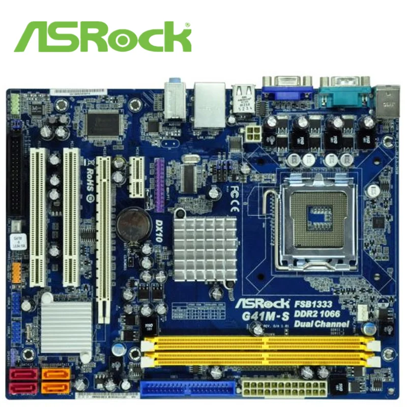 Для ASRock G41M-S оригинальная настольная материнская плата G41M G41 Socket LGA 775 DDR2 Micro-ATX в продаже