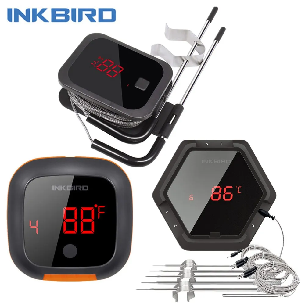 Online IBT 2X 4XS F001 3 Arten Lebensmittel Kochen Bluetooth Wireless BBQ Thermometer IBT 2X Sonden   Timer Für Ofen Fleisch Grill freies App Control