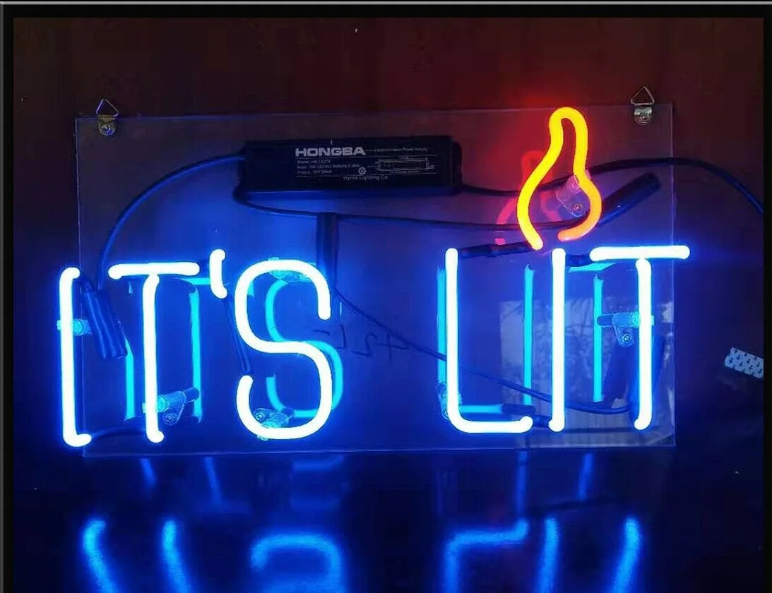 We See What We Want Blue Neon Sign Lamp Light With Dimmer Acrylic Beer Bar 