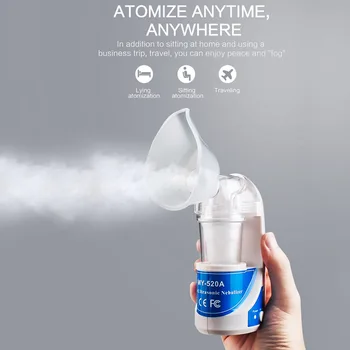 

Kid Adult Portable Ultrasonic Nebulizer Humidifier Atomizer with Mouthpiece Mask Pocket size, compact and lightweight, operate.