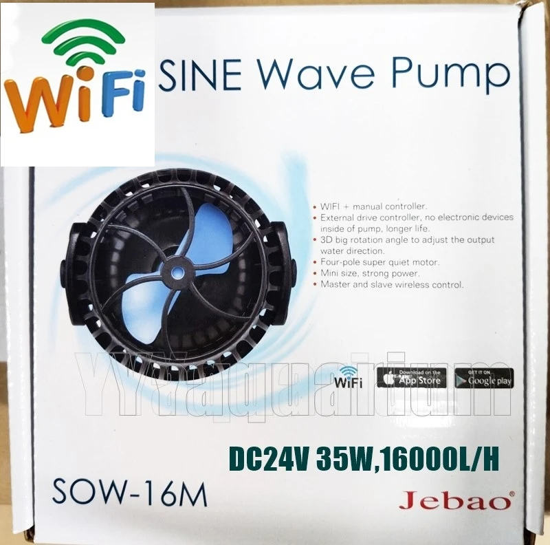 Jebao wifi SOW-5M, SOW-9M, SOW-16M синусоидальный волнистый генератор для рифового морского аквариума насос 5000-9000-16000LPH, Andriod, IOS