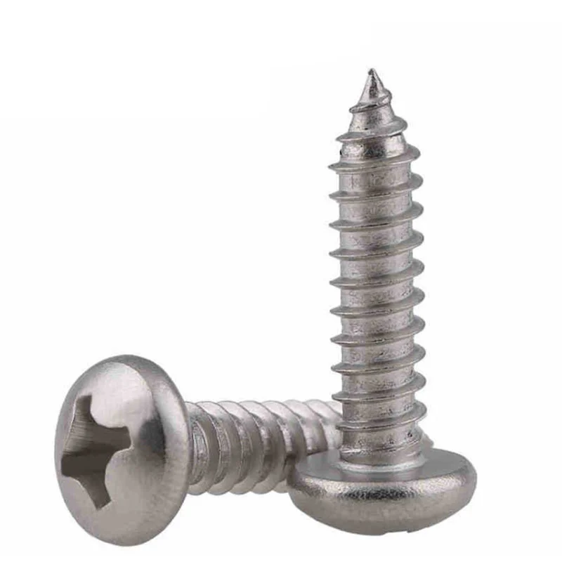 

GuHua Cross Pan Head Tapping Nibbed Long Screws PA 304 Stainless Steel Philips Round Head Self Wood Screw GB845 M4M5M6M8 10Pcs