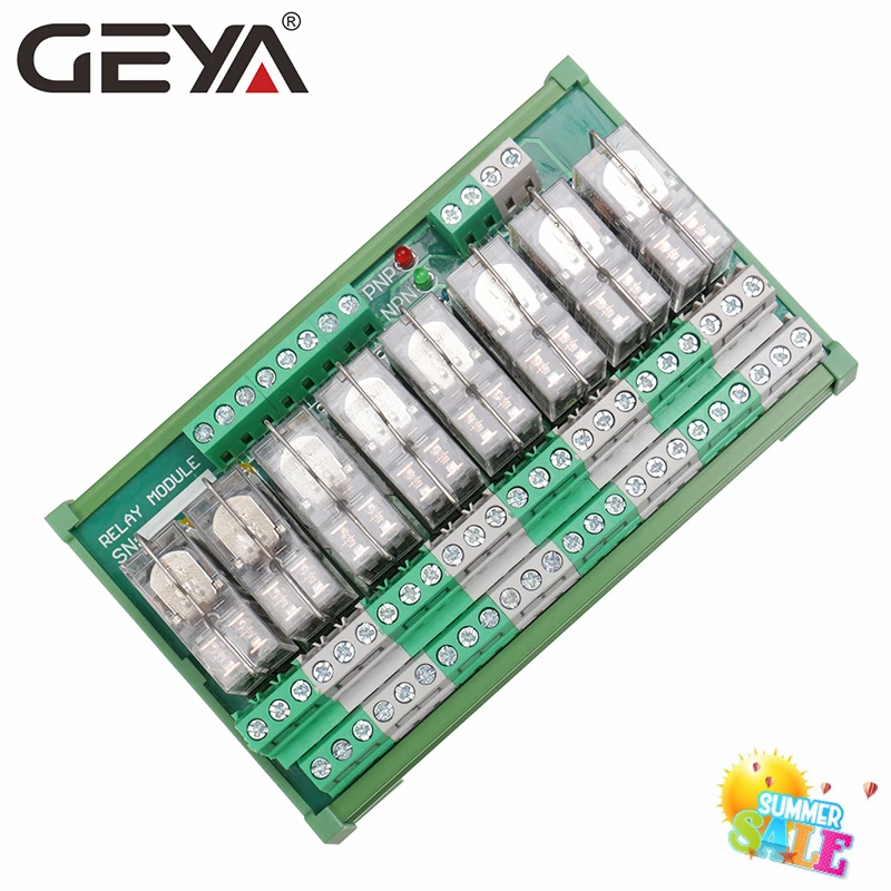 GEYA 2NG2R 8 каналов Omron Реле модуль 2NO 2NC 12V 24V от источника переменного или постоянного