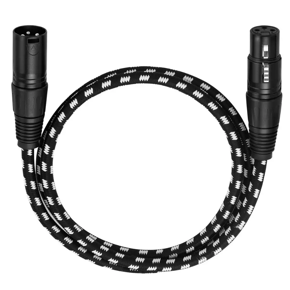 Тканевый Плетеный XLR кабель Bochara штекер гнездо M/F 3 контактный разъем