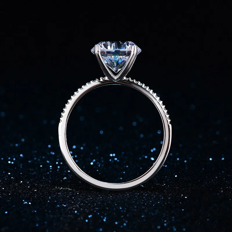 Silver rings,silver ring,wedding rings Simple Rings For Women Silver Color Fashion Jewelry Round Stone Cubic Zirconia Wedding Ring Bridal Engagement Bague CC1607