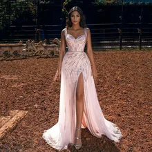 SoDigne Vestidos de Noche de sirena rosa, vestido de graduación con lentejuelas, abertura lateral de novia, fiesta Formal, graduación