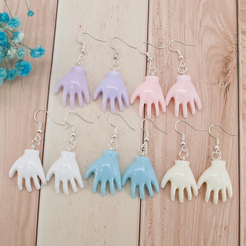 1Pair Angel Palm Halloween Creepy Drop Earrings For Women Punk Resin Hand Party Jewelry | Украшения и аксессуары