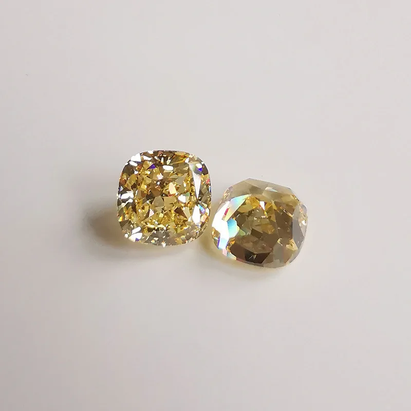 FFGems 8A Loose Gemstone Yellow Sona Diamond VVS 3EX Fat Square 10mm Diy Mounting Fine Jewelry Ring For Women Wedding Party Gift