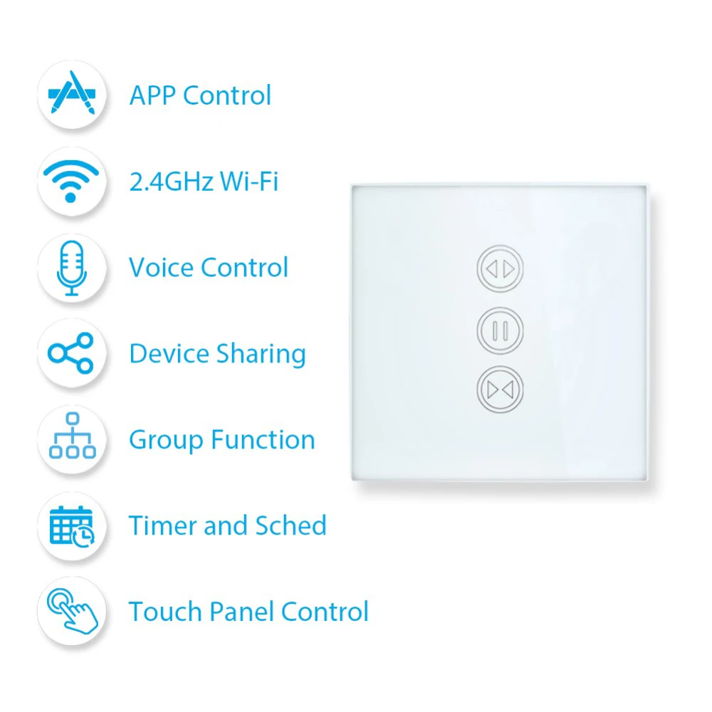 SmartLife WiFi занавес переключатель для электрического моторизованного занавеса слепой рольставни Amazon Alexa Echo Google Home Голосовое управление