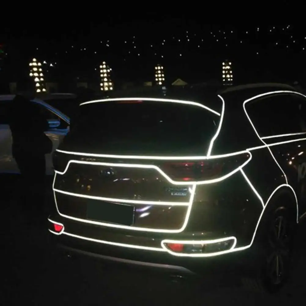 Авто-Стайлинг Волшебная ночь светоотражающие ленты 1 см* 5 м автомобильного тела мотоцикла декоративный автомобильный стикер