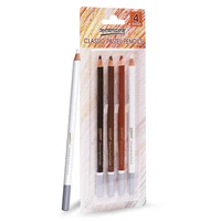 4 Color Professional Soft Pastel Charcoal Pencils Wood Skin Tints White Colored Pencils For Artist Drawing Sketching Blending 1