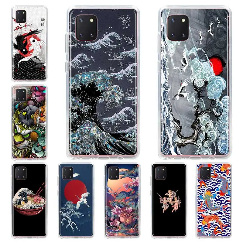 Японский силиконовый чехол для телефона Samsung Galaxy Note 8 9 10 Plus Lite M51 M31 M21 M11 M10