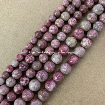 

Free Shipping Natural Stone rose dyed Maifanite Round Loose Beads 15" Strand Pick Size for Jewelry Making DIY