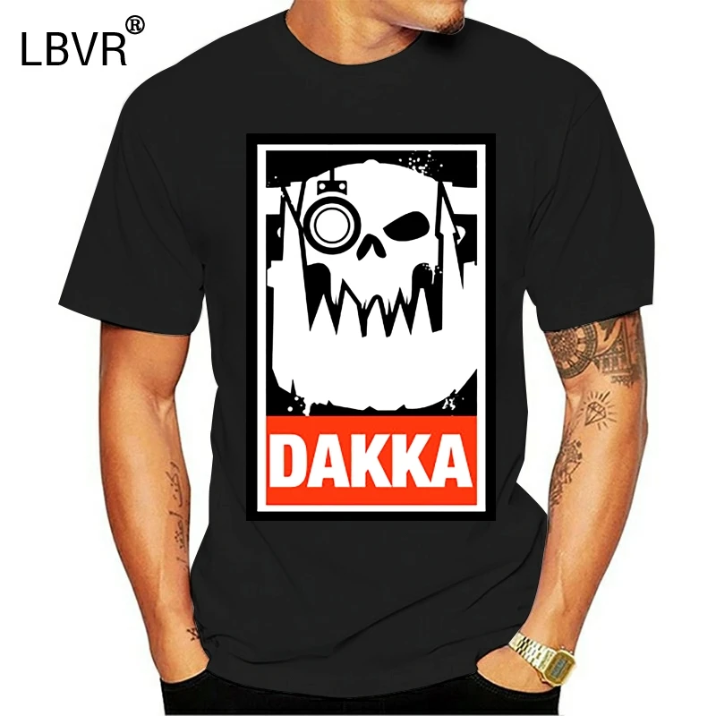 Мужская футболка с забавным принтом футболки круглым вырезом Orks Dakka настольная