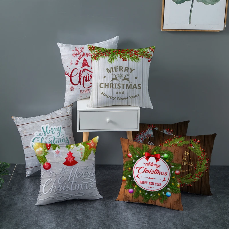 

Fuwatacchi Christmas Pattern Pillow Cover Tree Throw Pillows for Couch Pillowcase Polyester Home Sofa Chair Decorative Pillow