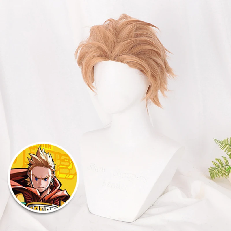 Аниме Comic My Hero Academy cosplay Wig Million cosplay Парики желтые короткие мужские синтетические парики на Хэллоуин волосы Косплей Аксессуары