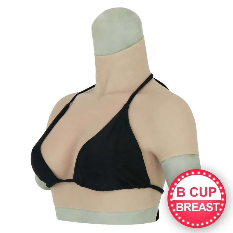 Топ B-cup Реалистичная силиконовая форма груди для трансвеститов Косплей транссексуалов с коротким рукавом поддельные груди