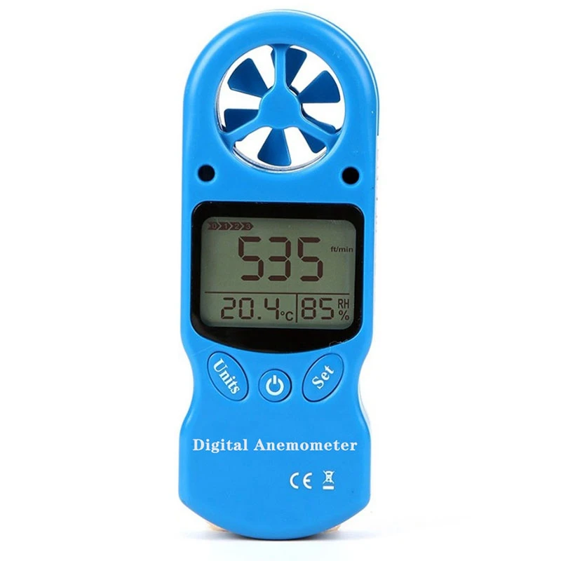 

Mini Multipurpose Anemometer Digital Anemometer Lcd Tl-300 Wind Speed Temperature Humidity Meter with Hygrometer Thermometer-Blu
