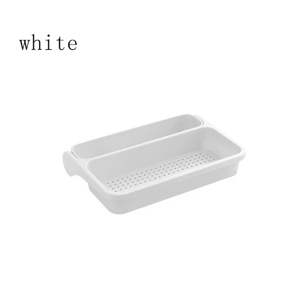white Складная корзина для мытья фруктов и овощей, ситечко для хранения, складная полка, висячая дренажная корзина, кухонный органайзер, дренажная стойка - Цвет: white