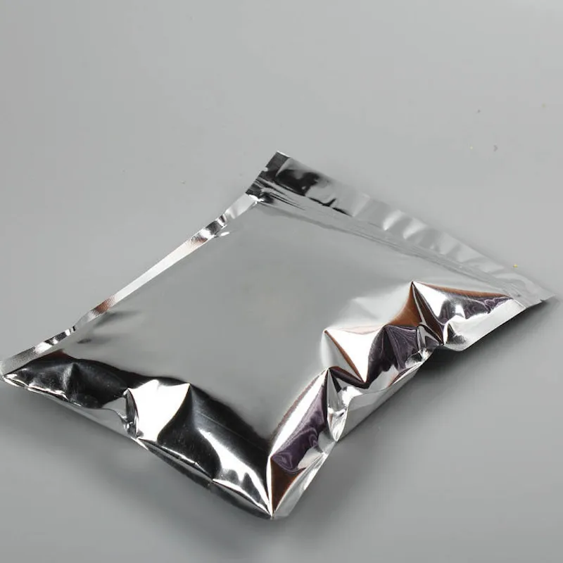100PCS Clear/Silver Aluminum Foil Zip Lock Snack Retails Package Bag with Hang Hole Mylar Self Seal Zipper Tea Nuts Storage Bag
