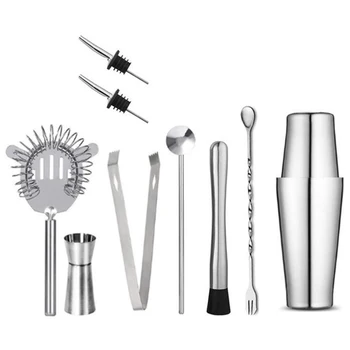 

9PCS Boston Shaker Professional Stainless Steel Bartender Wine Cup Cocktail Mixer Martini Cocktail Shaker Bar Set