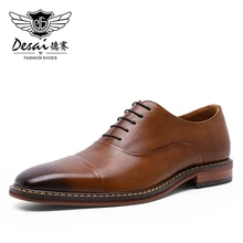 DESAI/фирменные мужские повседневные туфли-оксфорды ручной работы; Роскошные вечерние свадебные туфли из натуральной кожи; мужские производители