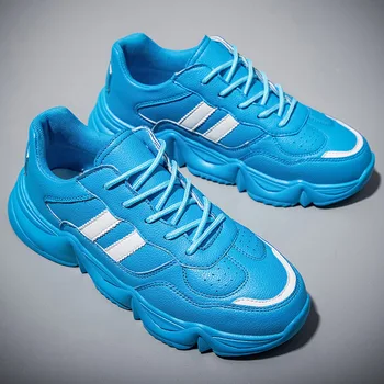 

Four Seasons Men Athletic Shoes Thick Bottomed Leather Versatile Casual Shoes Running MEN'S SHOES 0329