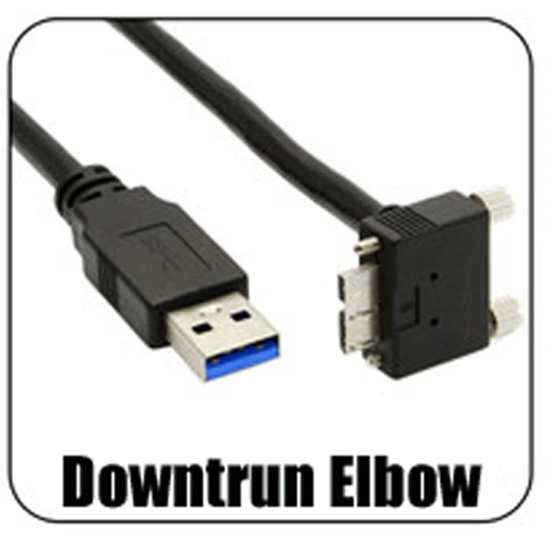 Промышленная камера 1 м 3 м 5 м USB3.0 A к Micro USB B 28AWG 9Pin разъем провода Экранирование Удлинитель силовой кабель Линия передачи данных - Цвет: Downturn Elbow