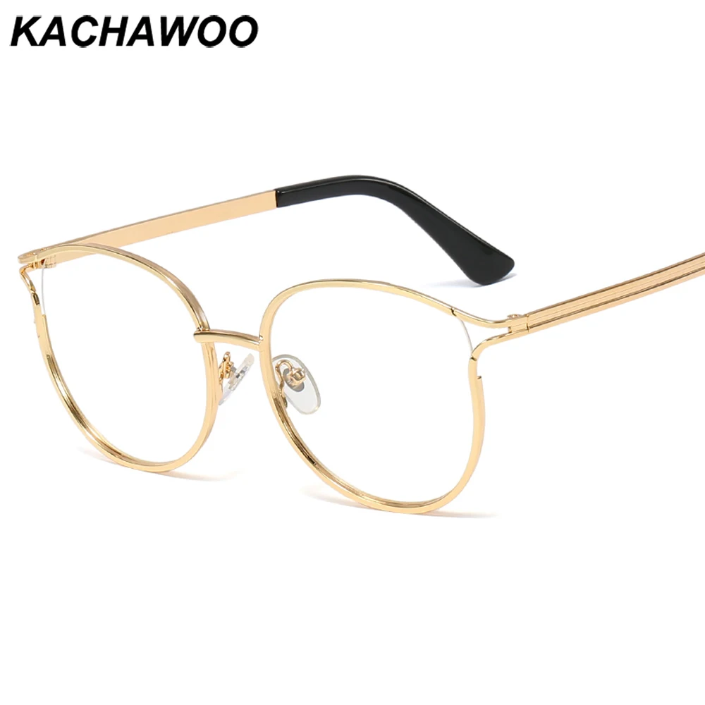 Kachawoo круглые очки, оправа для женщин, золотые металлические очки, прозрачные модные женские очки, подарок на день рождения, товары, горячая распродажа