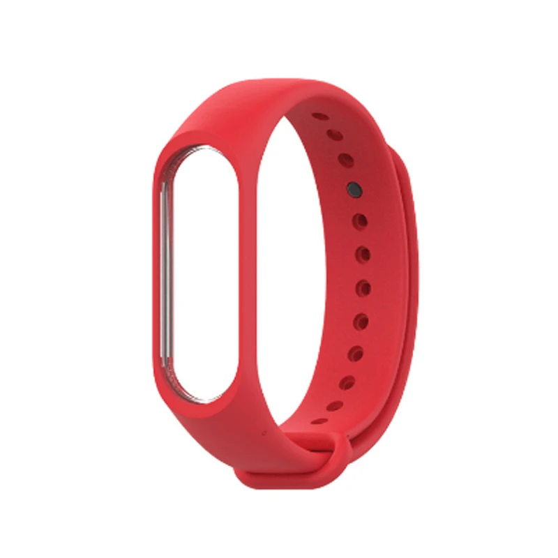 Многоцветный силиконовый ремешок сменный для Mi Band 4/3 Смарт-часы с браслетом-плечевой ремень - Цвет: Красный