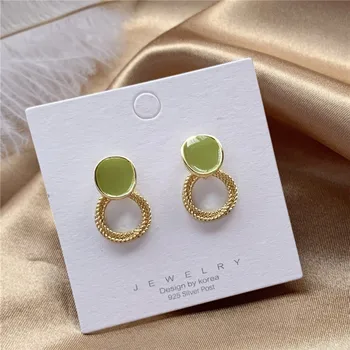 

Style restoring ancient ways drip stud earrings elegant temperament girl contracted metallic geometric earrings adorn article